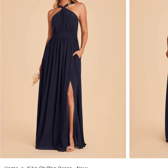 Birdy Grey Dresses & Skirts - Birdy Grey Blue Pleated Halter Gown